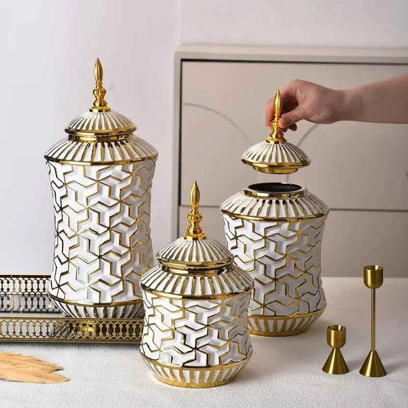 Luxury Ceramic Jar Home Decorative Vase Ornaments
