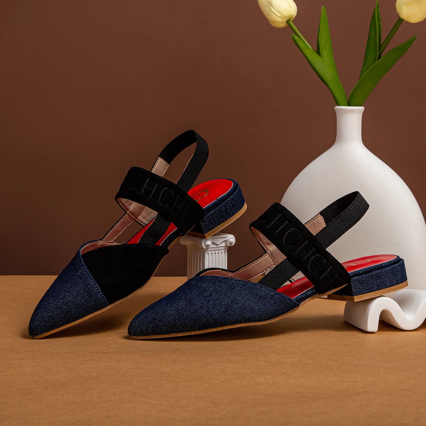 CH Basic Flat Cross Retro Flat Shoes