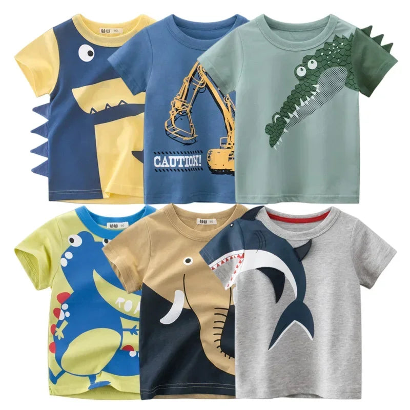 Summer Children 3D Animal Printing Tees