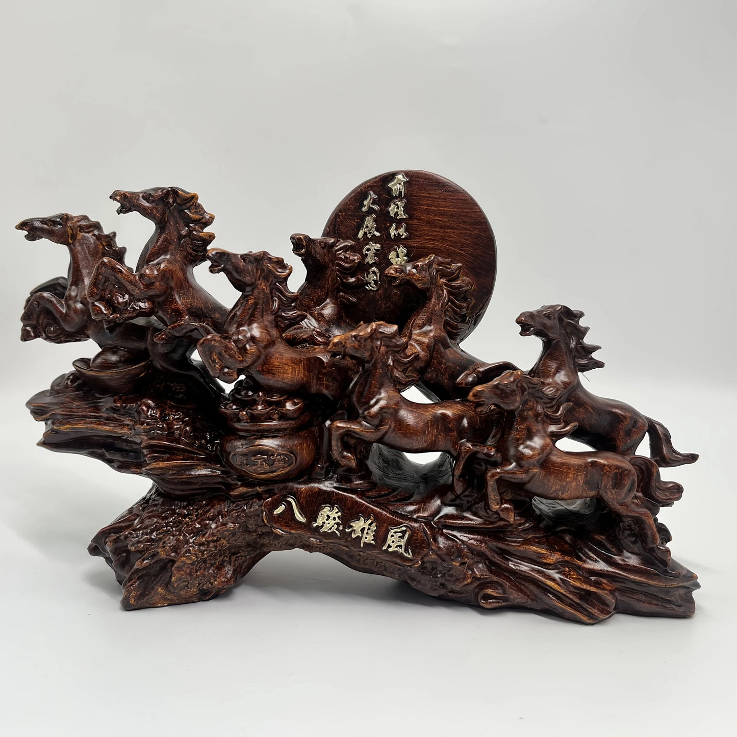 Eight Horses Resin Ornaments - Feng Shui Good Luck Wealth
