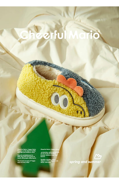 Cheerful Mario Children's Winter Cotton Warm Crocodile Shoes