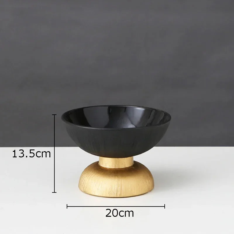 Modern Home Black and Gold Ceramic Vase Decoration and Ornaments