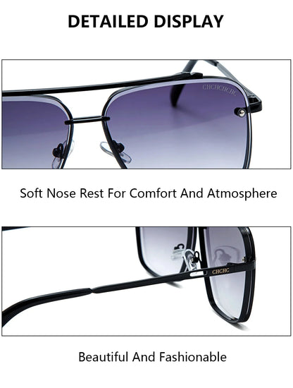 CH Classic Large Frame Style Elegant Sunglasses