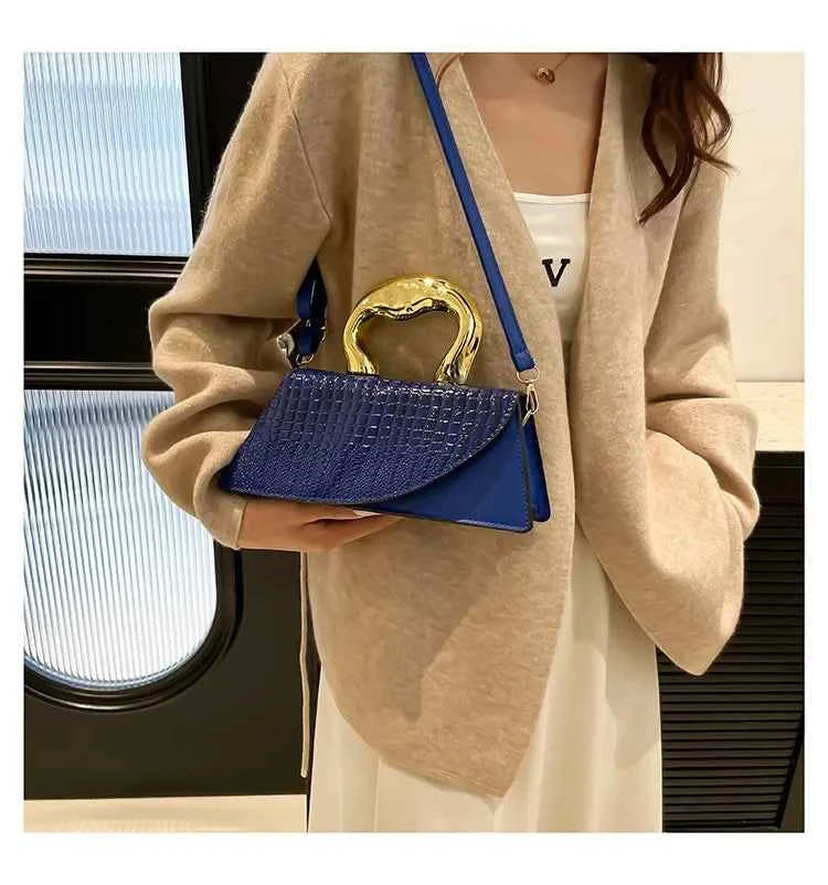Women Crocodile Pattern Crossbody Handbag