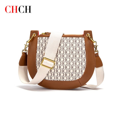 CH Saddle Splicing Design Single Shoulder Bag