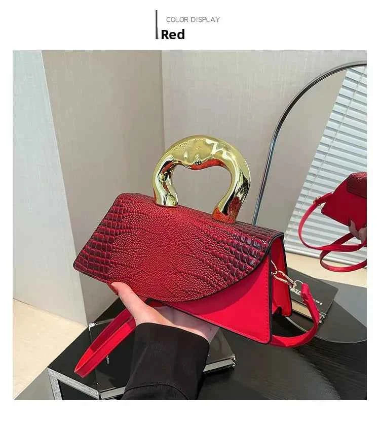 Women Crocodile Pattern Crossbody Handbag