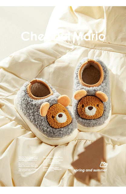 Cheerful Mario New Style Children Winter Cotton Warm Bunny Shoes