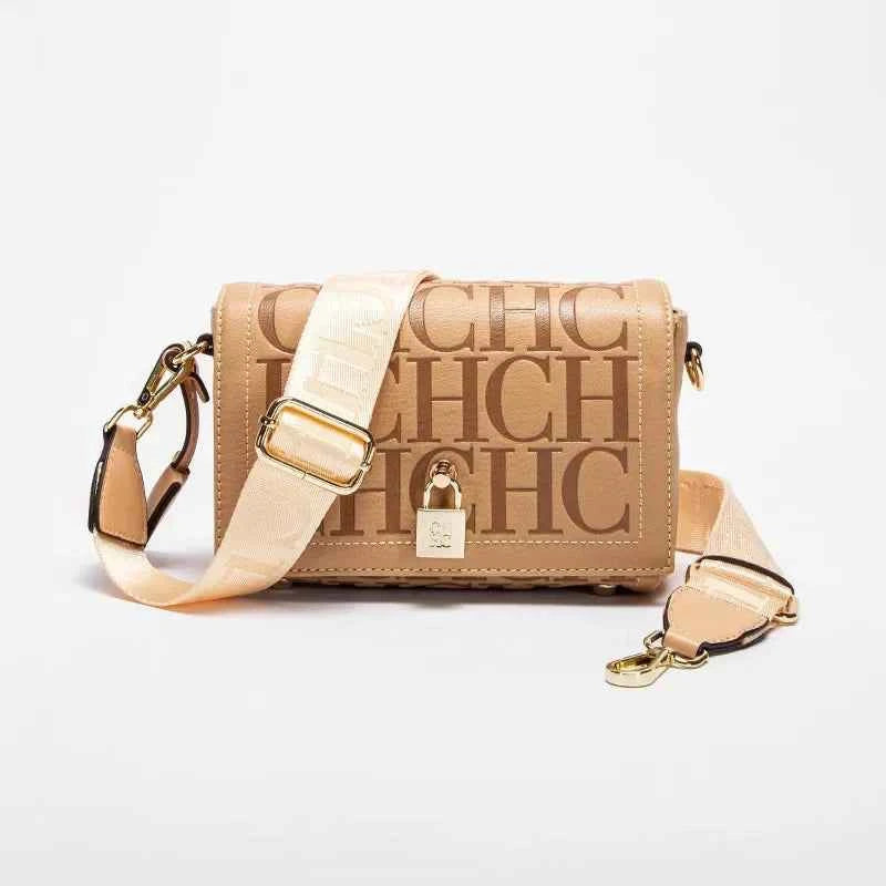 Fashion Solid Colour Printed Head Bag Design Women's Shoulder Bag Luxury Brand Model Metal Accessories Buckle Monogram Print