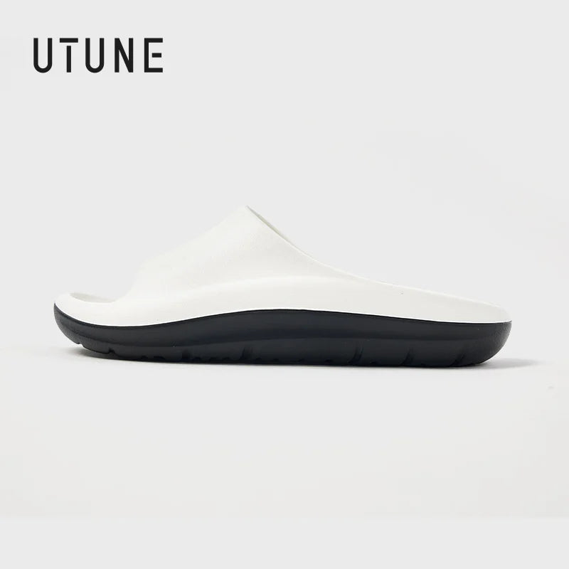 UTUNE Men's Colorblock Thick-Soled Slippers Ergonomic Design