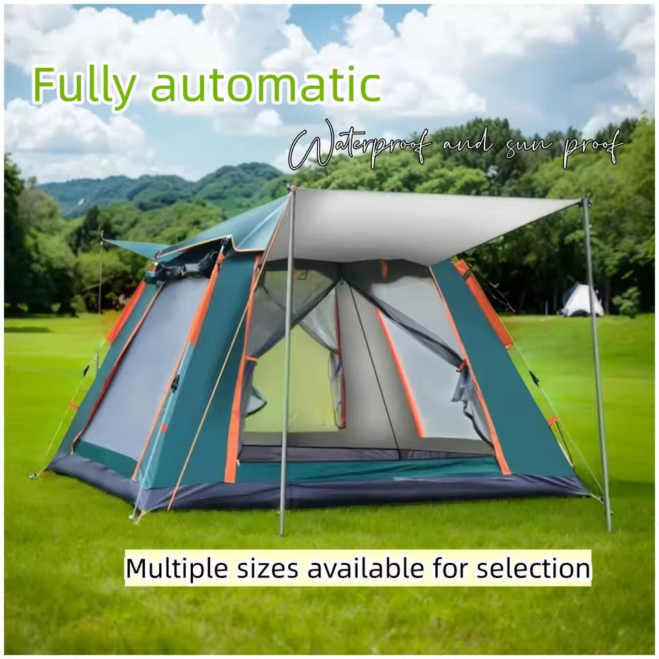 Automatic Hexagonal Tent Waterproof And Sun Proof 3 Seasons Tent With Ventilation And Wear Resistance For Family 3-4/4-6 People