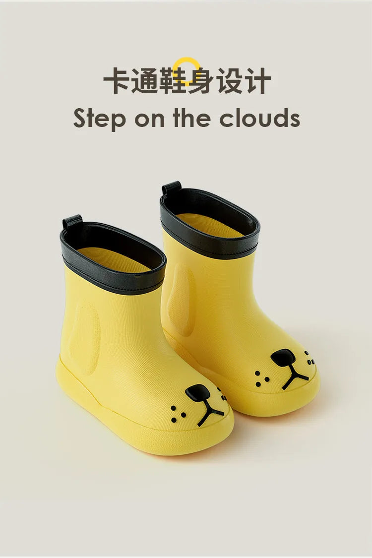 Cheerful Mario Rain Boots Shoes -Cute Puppy