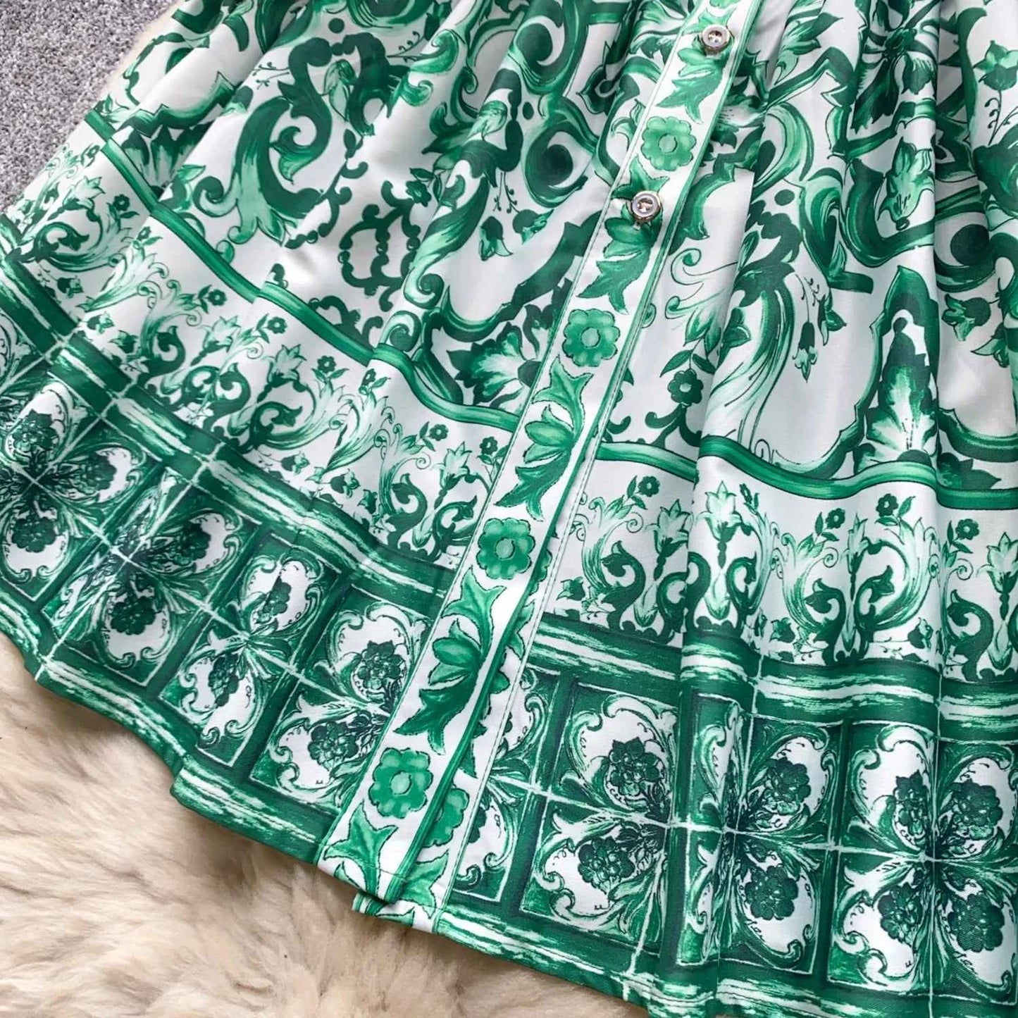 Long Lantern Sleeve Floral Print Short Shirt Dress