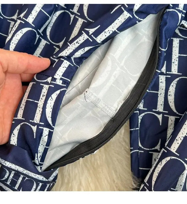 Spring Autumn Korean Sle Long Sve Turn-down Collar Slimming A-line Printed irt Dr Retro Maturi Waist-cinching