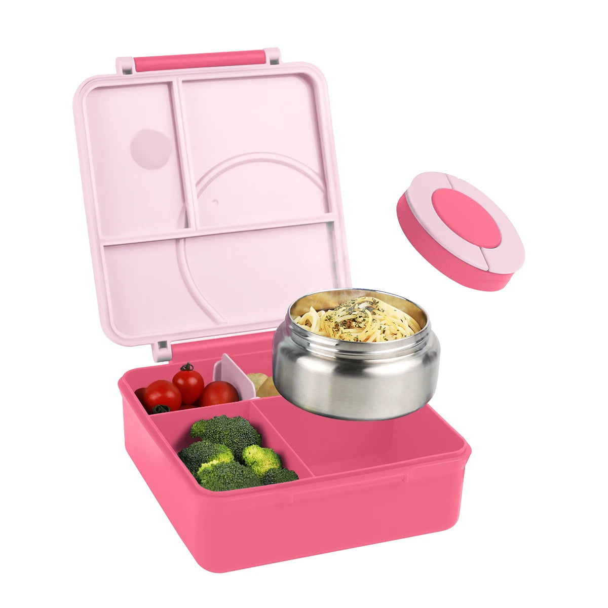 Four-Grid Lunch Box With Insulated Soup Container