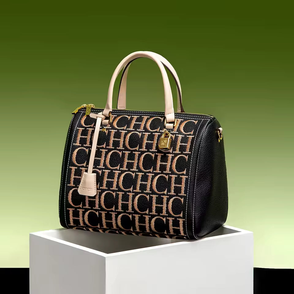 Large Capacity Business Commuter Women's Shoulder Bag Crossbody Bag Vintage Classic Letter Design Solid Color Women's Bag