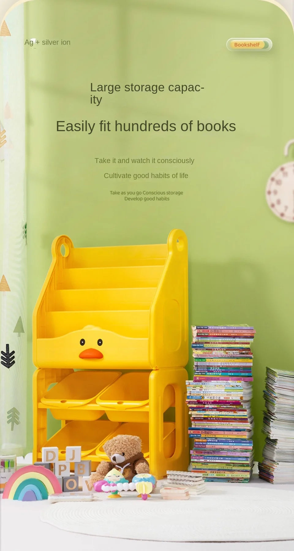 Kids Cute Book Shelving and Organizer