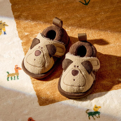 Cheerful Mario Winter Children's Cotton Animal Shoes