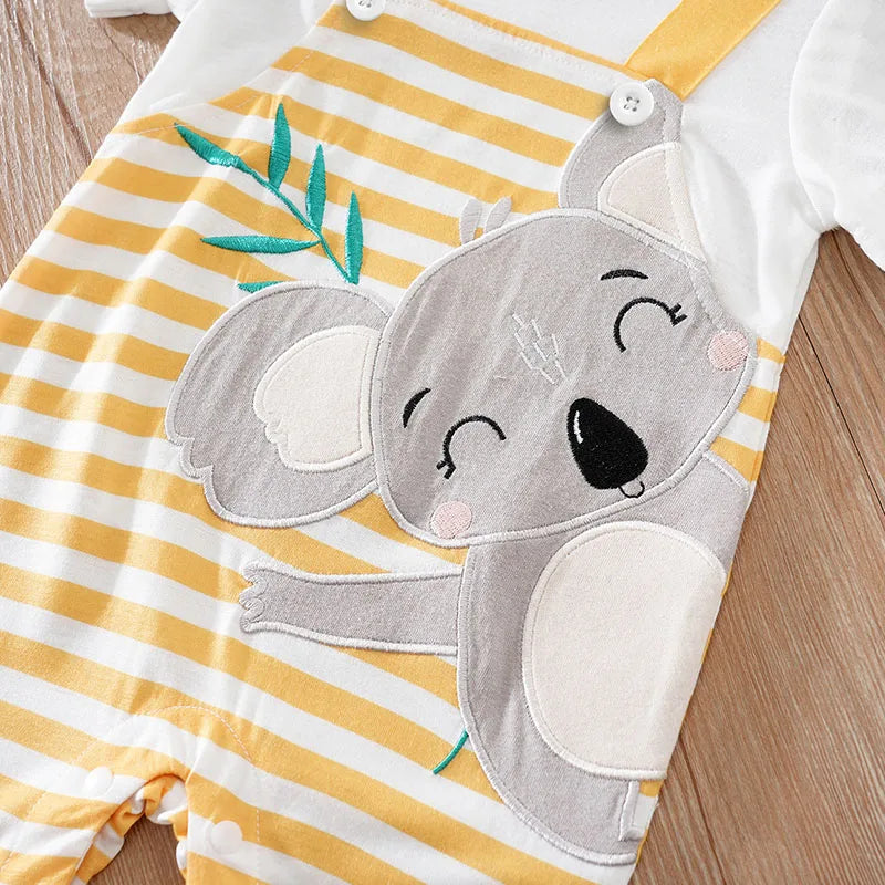 Summer Cute Koala Embroidery Baby Jumpsuit