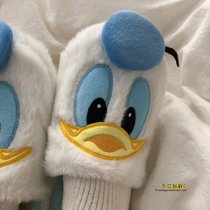 Cute Donald Duck / Daisy Duck Plush Velvet Slippers