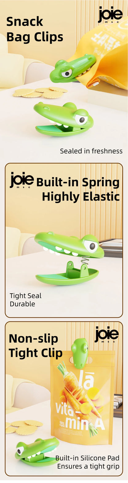 Joie Crocodile Kitchen Accessories - Cleaning Brush, Bag Clip, Peeler, Knife