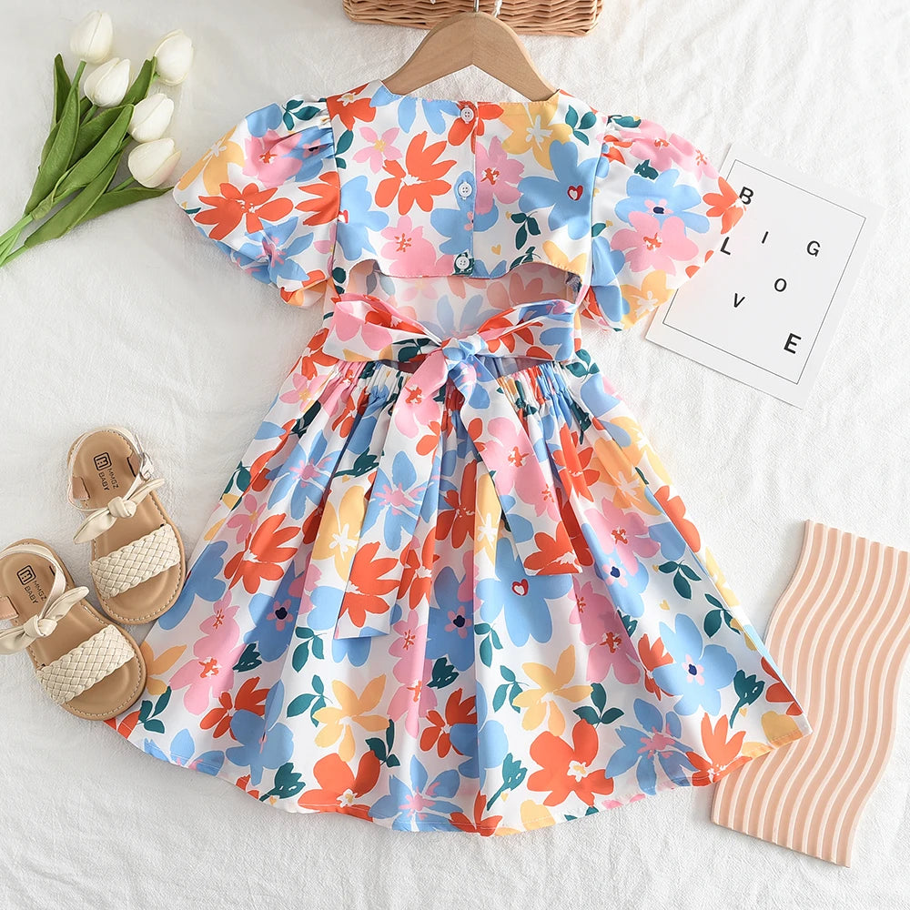 Girls Summer Floral Dress