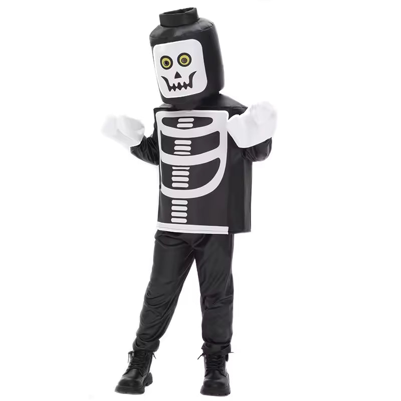 2025 New Arrival Unisex Boys Brick Lord Vampire Costume Kids Monster Fighter Halloween Suit Cosplay Child Brick Skeleton Costume