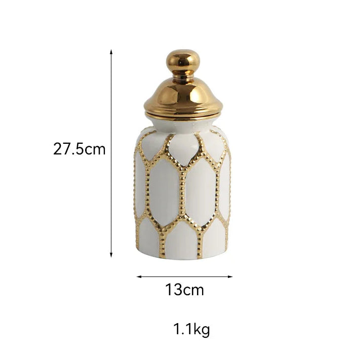 Home Decor Gold Luxury Ceramic Vase General's Jar Ornament