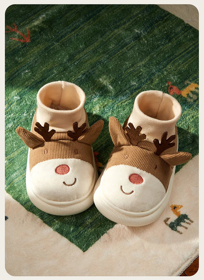 Cheerful Mario Winter Children's Cartoon Rudolph Shoes