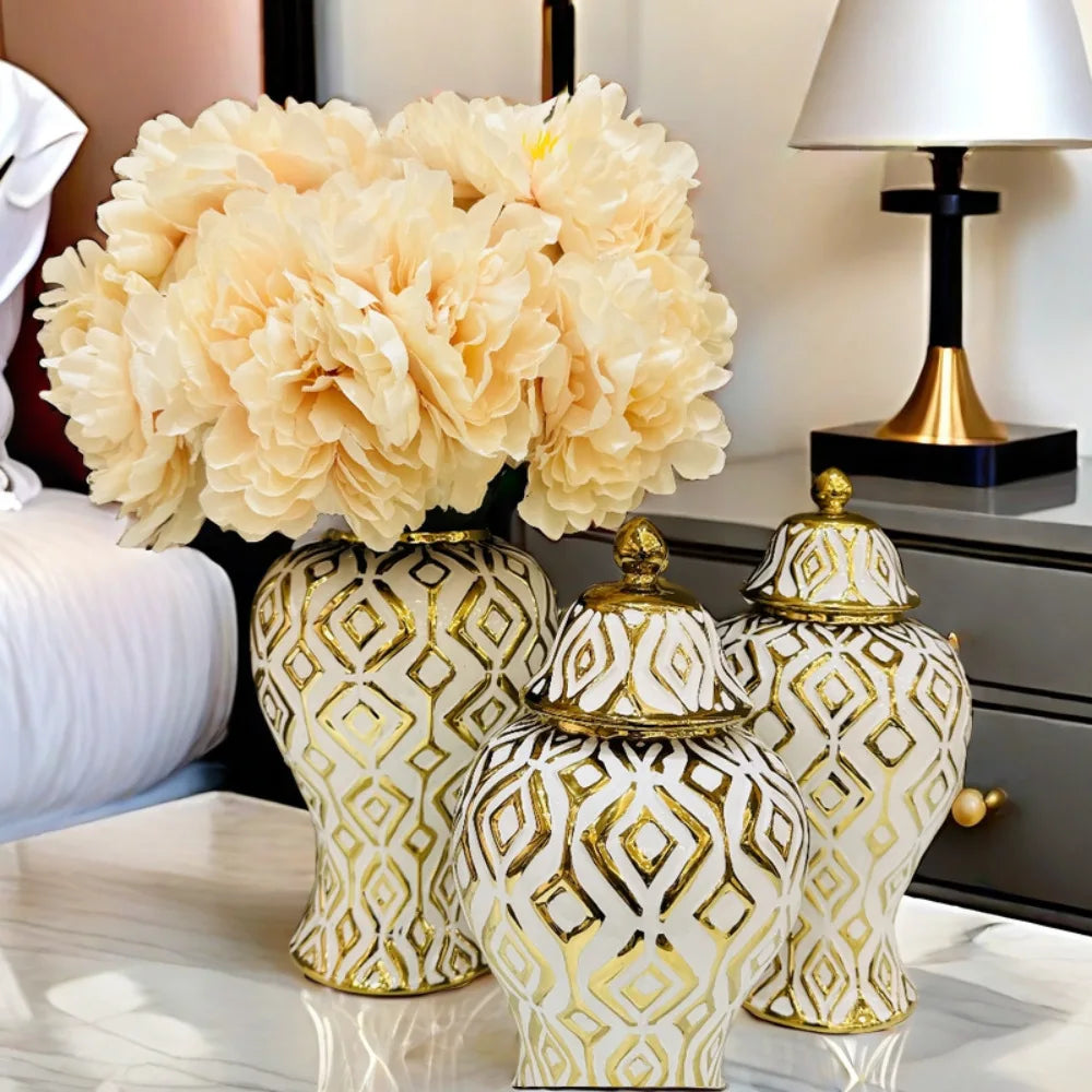 Elegant Ceramic  Vase, Decorative Universal Jar Ornament