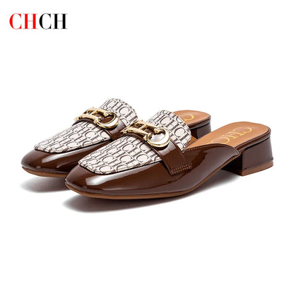 CHCH Buckle Mules Ladies Slip-on Loafers