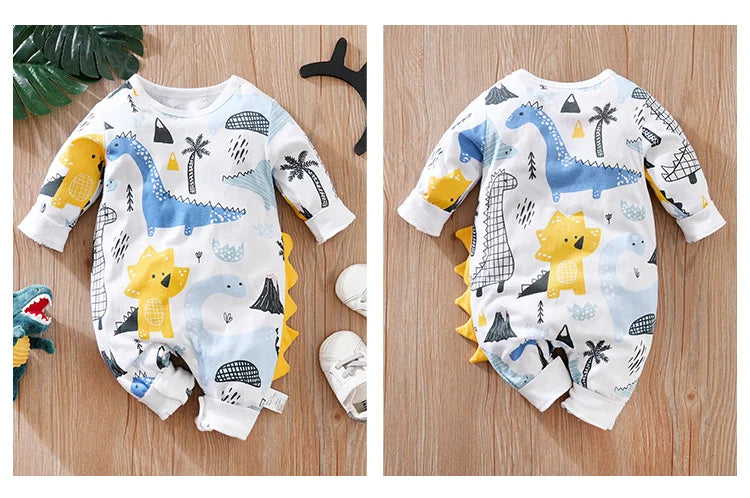 Dinosaur 3d Cotton Baby Jumpsuit