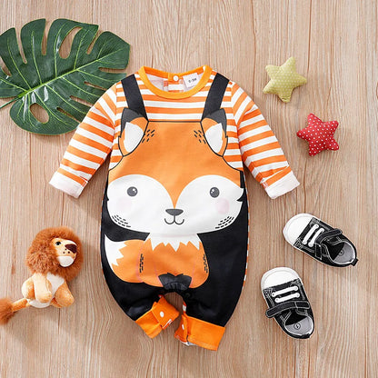 Cute Fox Print Comfortable And Soft Baby Jumpsuit