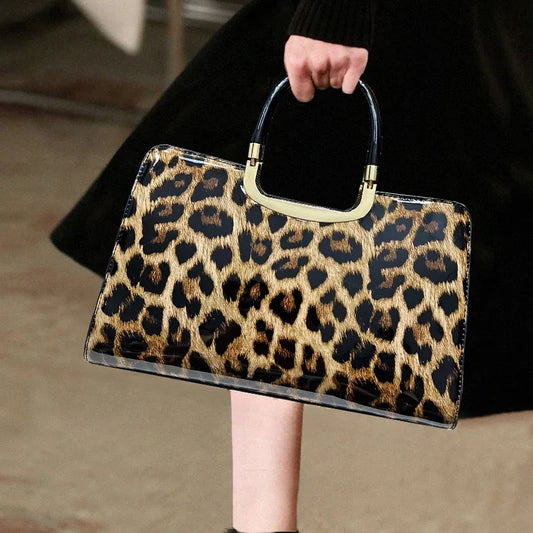 Ladies' Retro Leopard Print Handbag