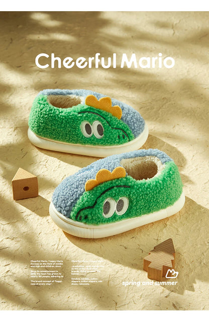 Cheerful Mario Children's Winter Cotton Warm Crocodile Shoes