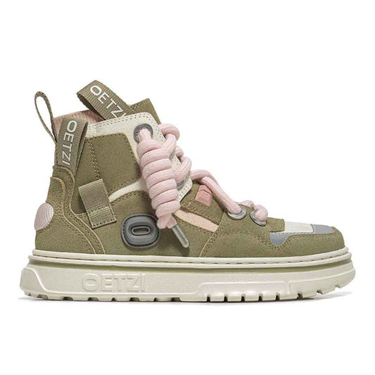 OETZI丨Ötzi Suede High-Top Platform Sneakers - Moss Green