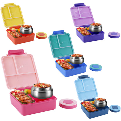 Four-Grid Lunch Box With Insulated Soup Container