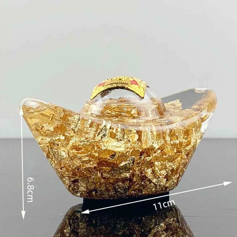 Creative Home Decoration Gold Foil Crystal Lucky Apple Ornament
