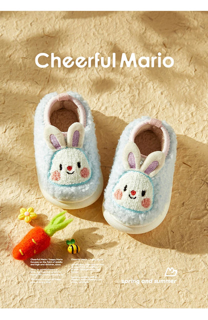 Cheerful Mario New Style Children Winter Cotton Warm Bunny Shoes