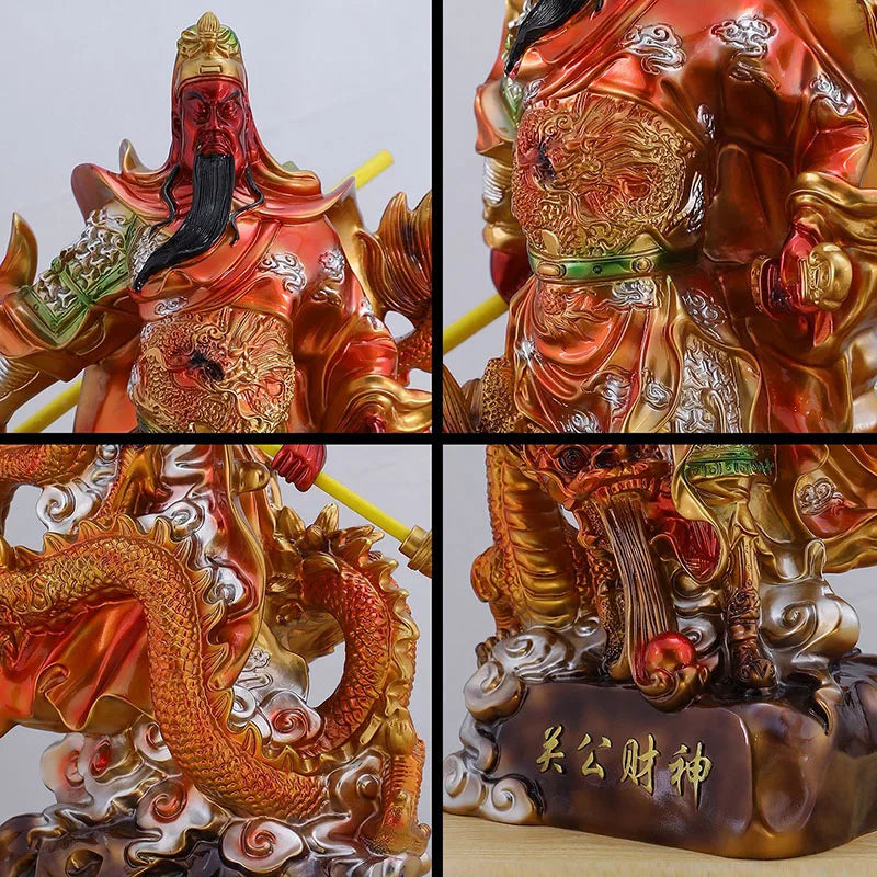 Guan Gong Fortune Statue Feng Shui Resin Ornaments