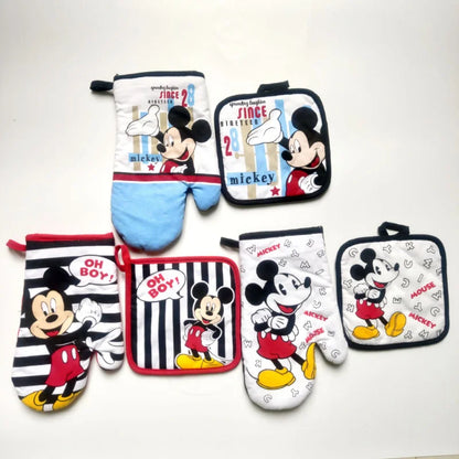 2pcs Disney Mickey Mouse Oven Gloves Coaster