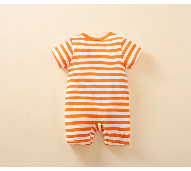 Summer Cute Fox Print Cotton Comfortable Short Sleeve Baby Bodysuit