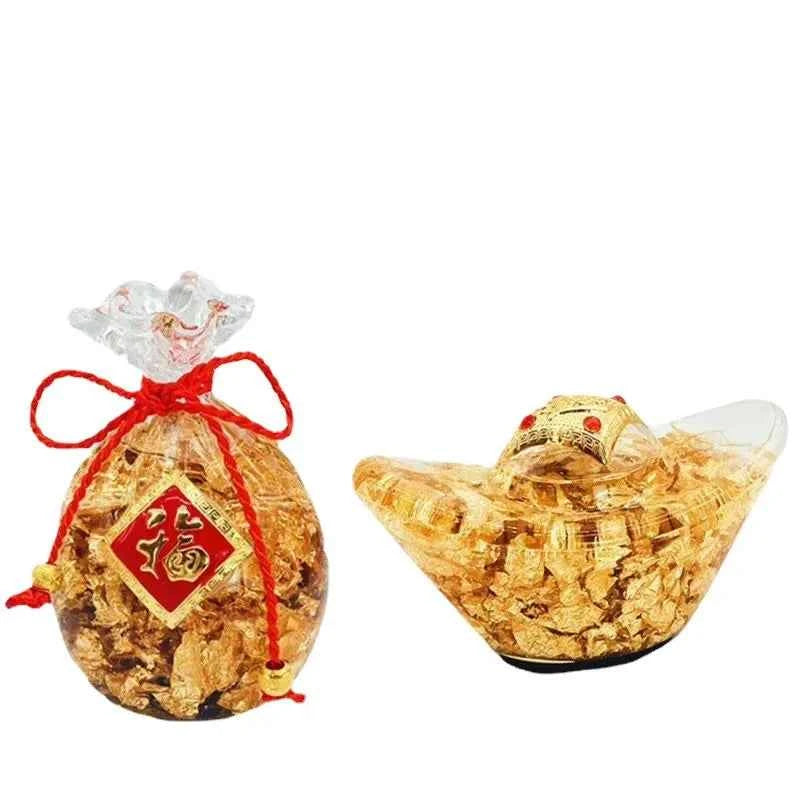 Creative Home Decoration Gold Foil Crystal Lucky Apple Ornament