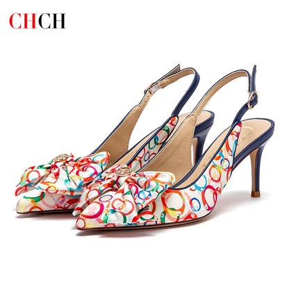 CH Elegant Bow Pointed Sandals