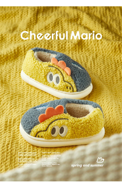 Cheerful Mario Children's Winter Cotton Warm Crocodile Shoes