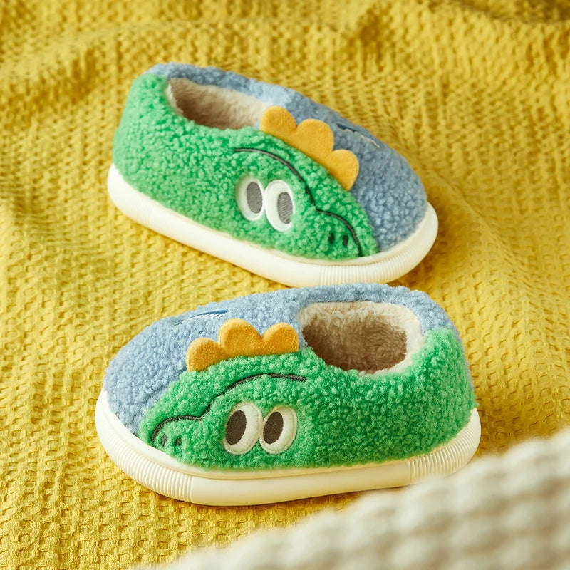 Cheerful Mario Children's Winter Cotton Warm Crocodile Shoes