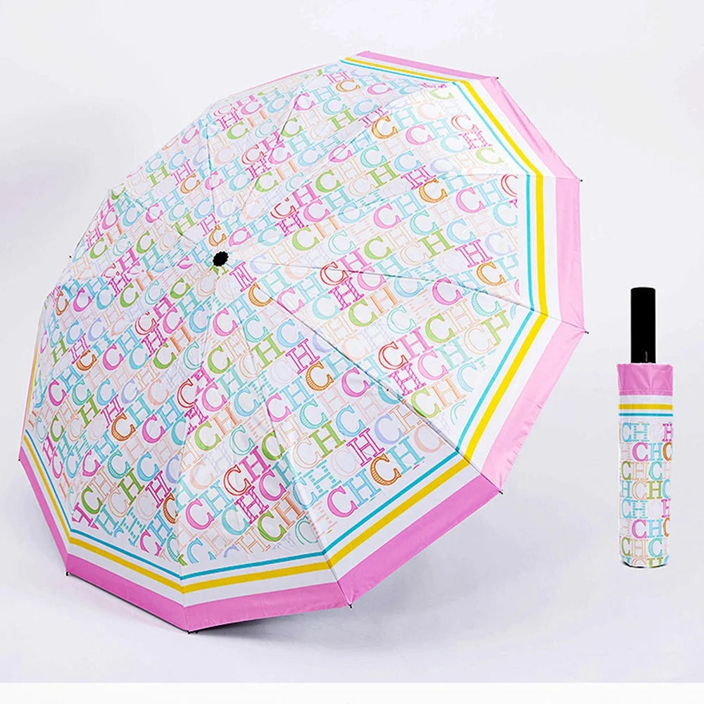 CH Alphabet Print Design Simple Style Umbrella