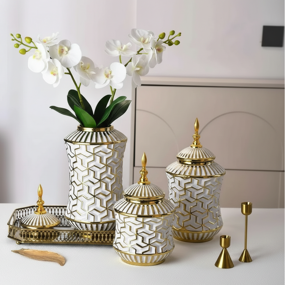 Luxury Ceramic Jar Home Decorative Vase Ornaments