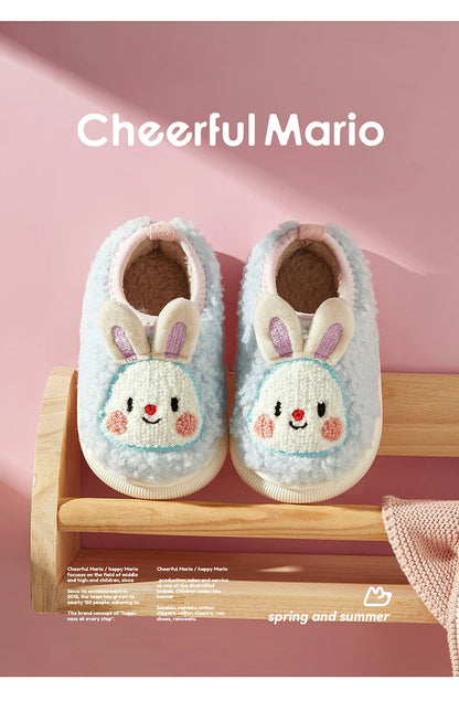 Cheerful Mario New Style Children Winter Cotton Warm Bunny Shoes