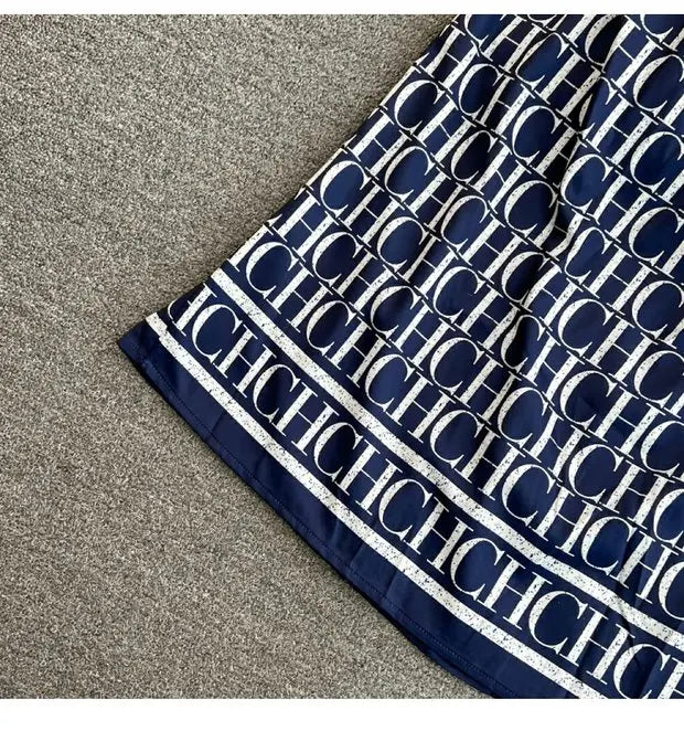 Spring Autumn Korean Sle Long Sve Turn-down Collar Slimming A-line Printed irt Dr Retro Maturi Waist-cinching