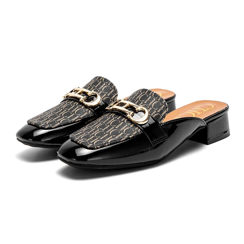 CHCH Buckle Mules Ladies Slip-on Loafers